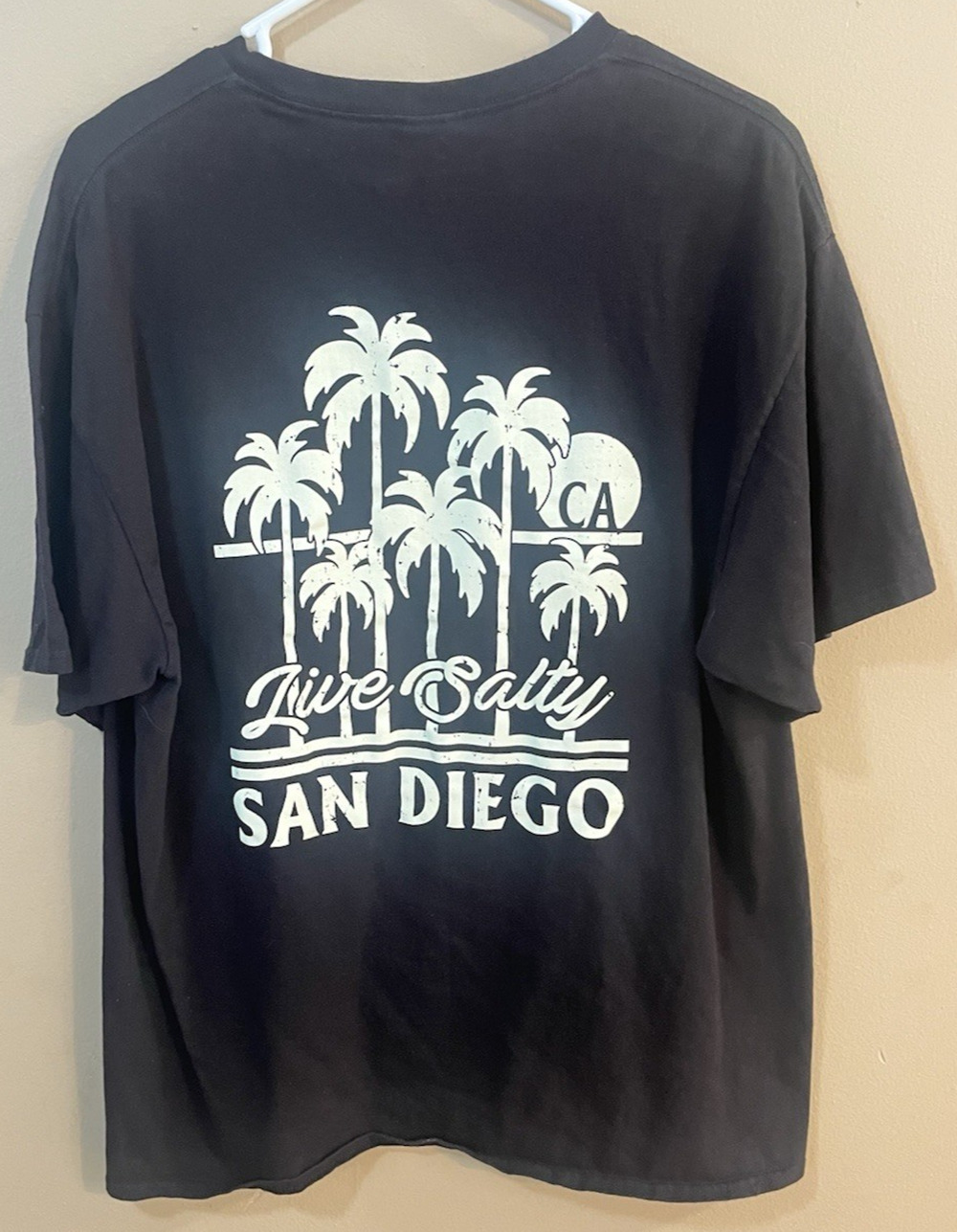 Vintage‎ Delta Pro Weight San Diego Live Salty CA Palm Tree Back Graphic Tee XL